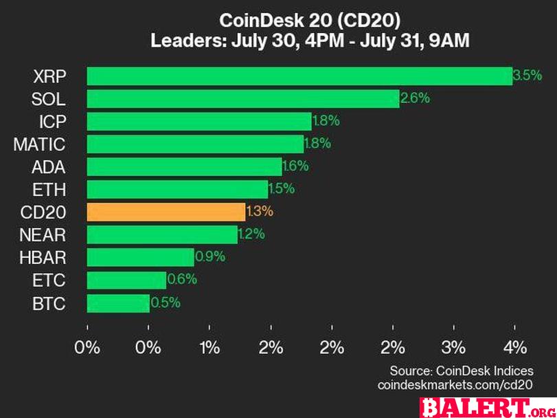 Daily Market Update from CoinDesk Indices