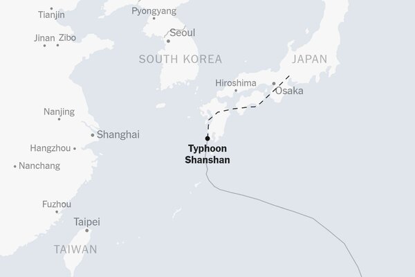 Typhoon Shanshan Strikes Kyushu, Japan