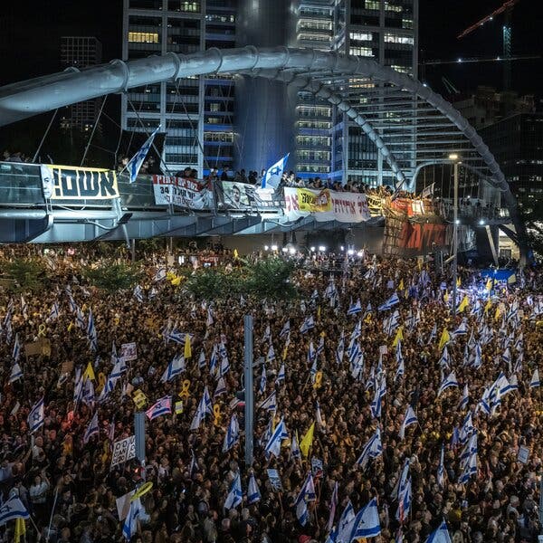 Protesters in Tel Aviv on Sunday